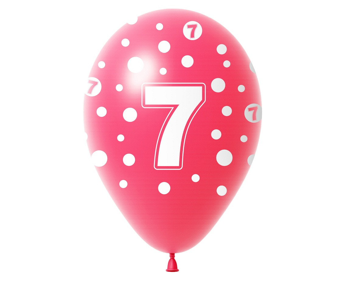 Ballon with digit 7, 12" / 5 pcs.